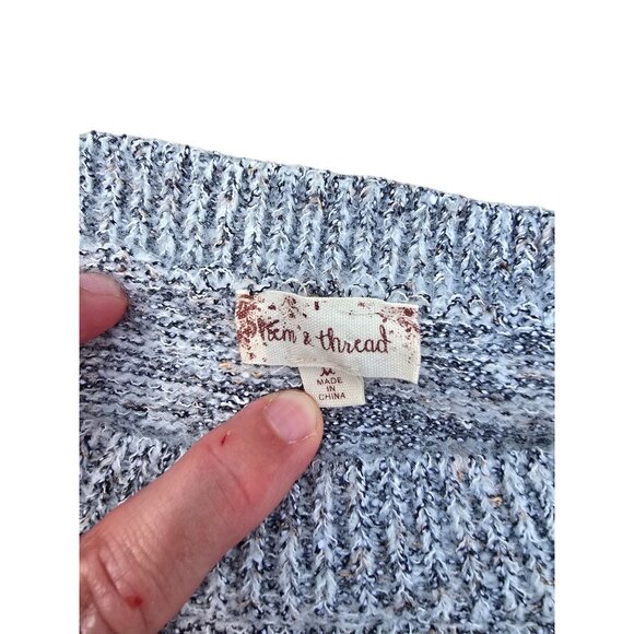 Hem & Threads Gray Speckled Knit Cropped Sweater Womens Size M - Picture 3 of 7